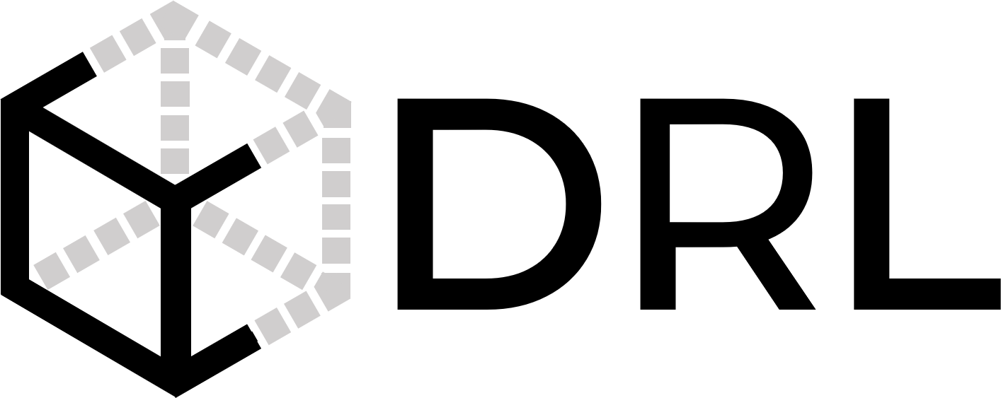 DRL monogram logo for light backgrounds